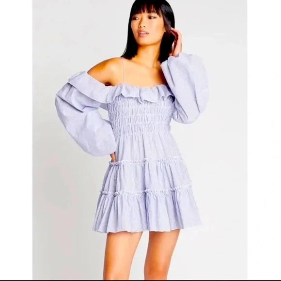 Choosy | Dresses | Choosy Endless Summer Striped Open Shoulders Long Sleeve  Mini Dress Xs | Poshmark